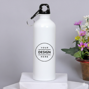 white customized photo printed sipper water bottle