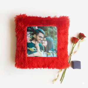 fur lined photo cushion