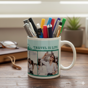 white photo coffee mug